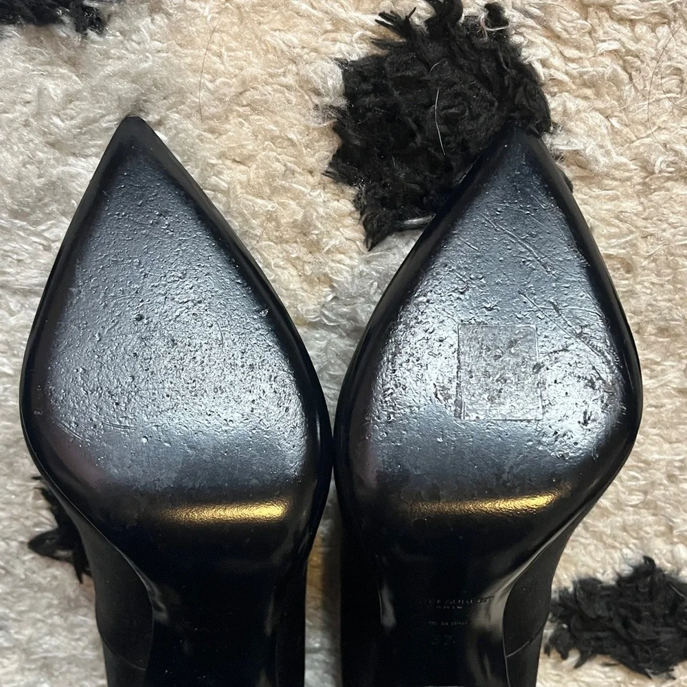 Saint Laurent size 37 silk black crystal embellished heels - Picture 8 of 13